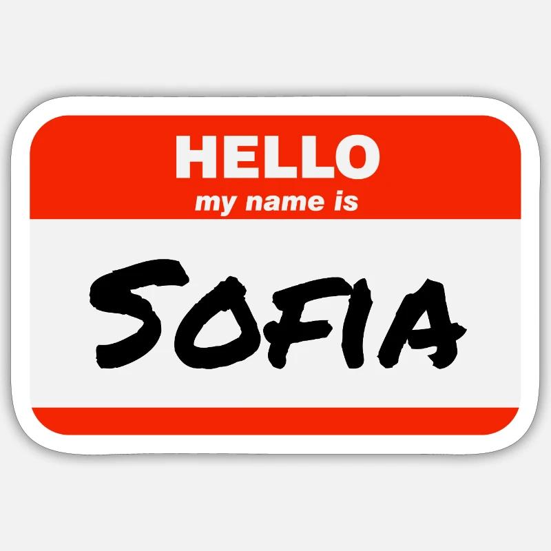 Hello My Name Is Sofia Label Name Tag Sticker size S (10 x 10 cm)