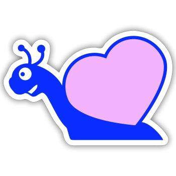 Snail Heart Snail Shell Cute Love Romantic - Sticker size S (10 x 10 cm) - white matte - Front