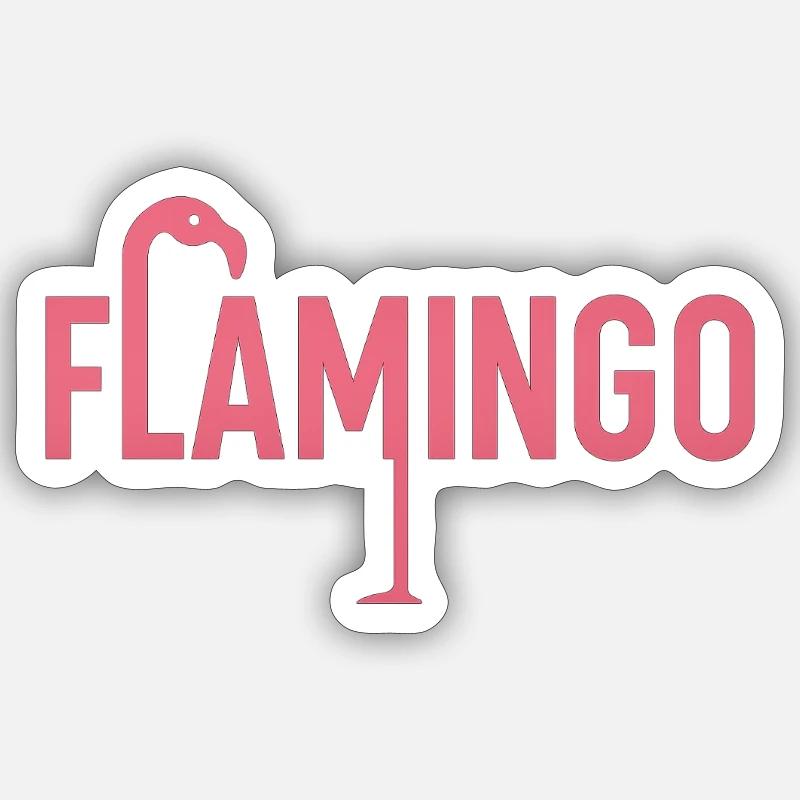 Flamingo - Sticker Größe S (10 x 10 cm) - Mattweiß