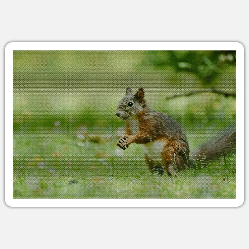 Squirrel Forest Pattern Sticker size S (10 x 10 cm)