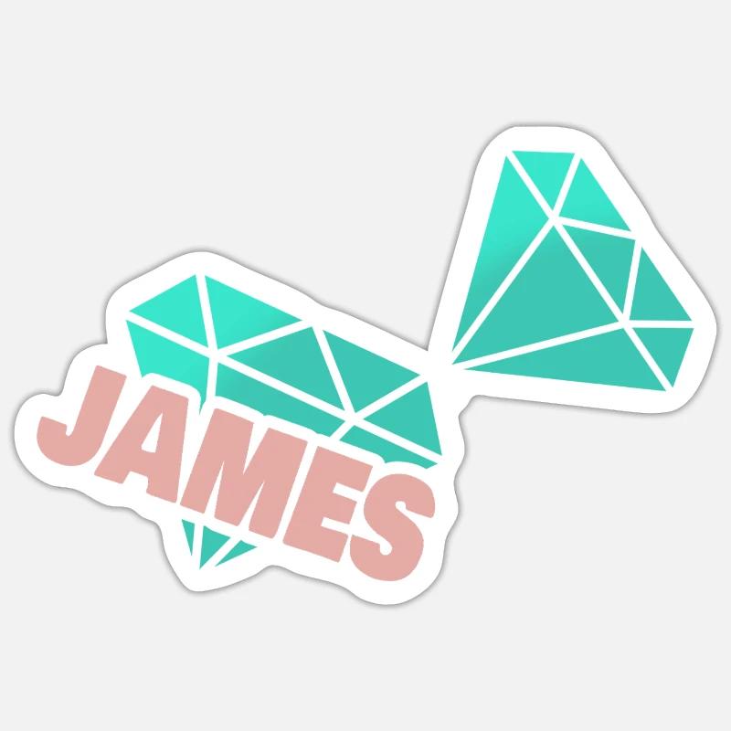 James - Sticker taille S (10 x 10 cm) - blanc mat