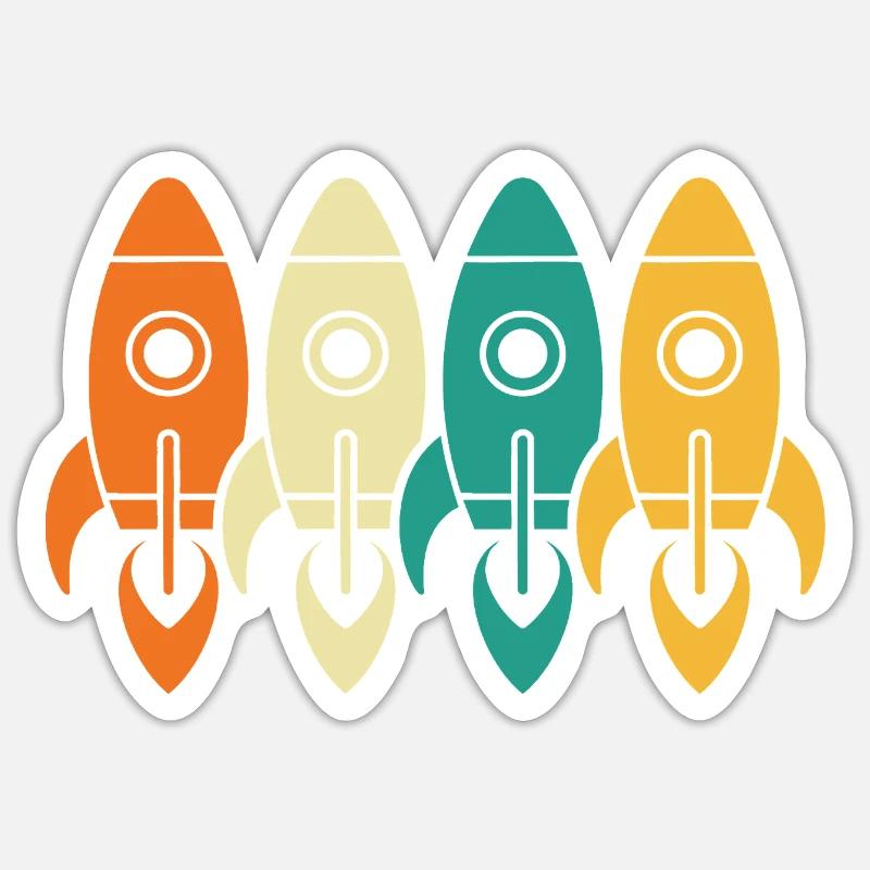 Vintage Rockets Space Exploration Engineer Gift Sticker size S (10 x 10 cm)