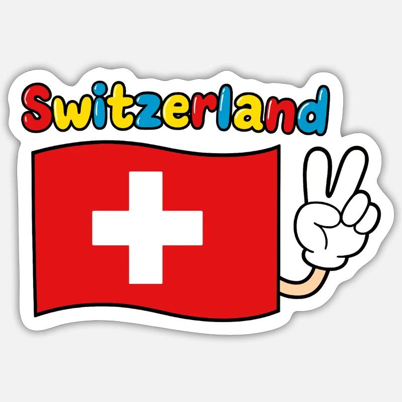Drapeau suisse - Sticker taille S (10 x 10 cm) - blanc mat