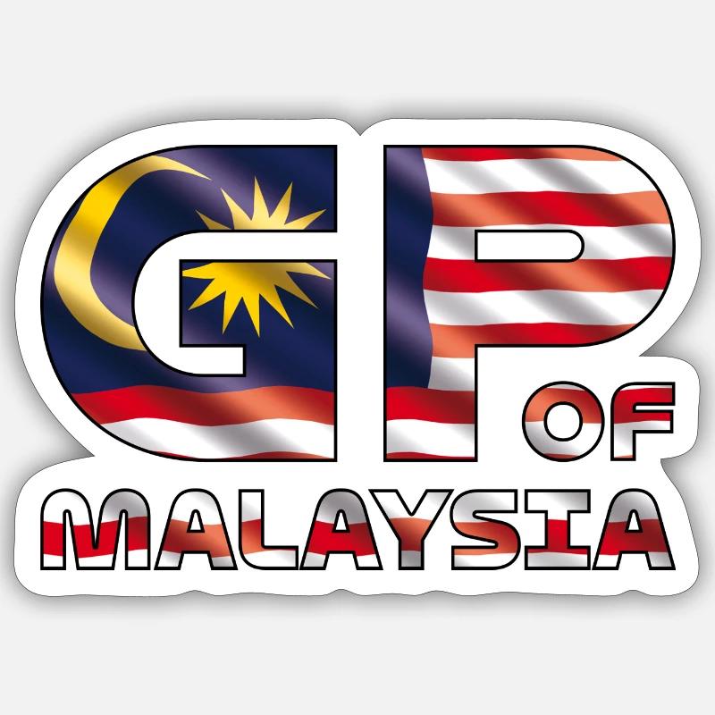 malaysia_gp - Sticker Größe S (10 x 10 cm) - Mattweiß