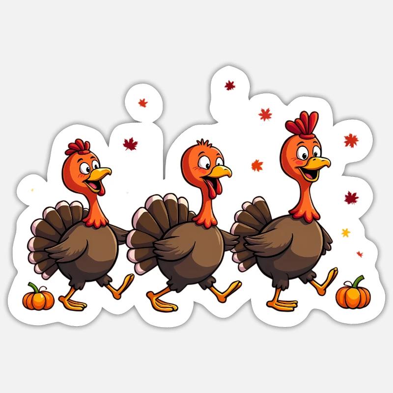 Bébé dinde de Thanksgiving Sticker taille S (10 x 10 cm)