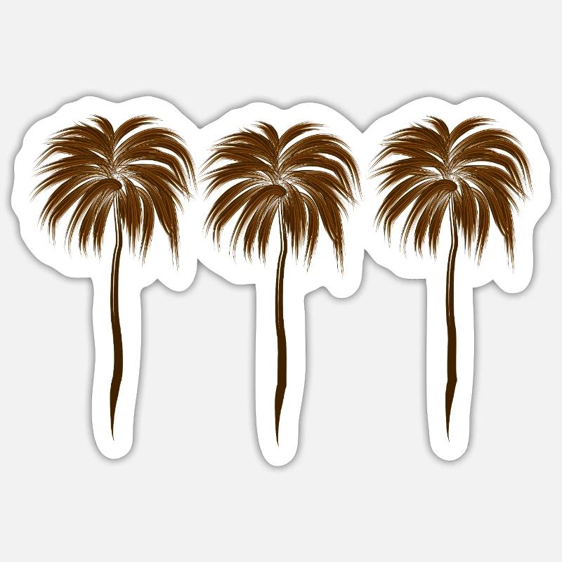 Three Palm Trees - Sticker size S (10 x 10 cm) - white matte