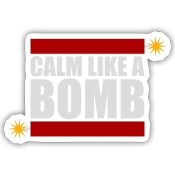 Calm Like Bomb Paradox Irony Humor Explosive Joke - Sticker size S (10 x 10 cm) - white matte - Front