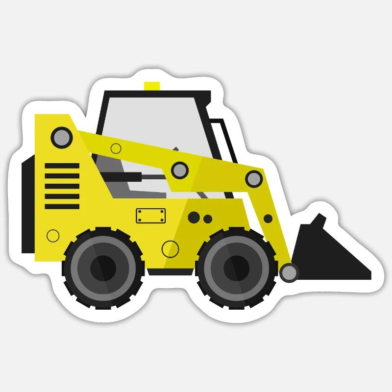 Bagger - Sticker Größe S (10 x 10 cm) - Mattweiß