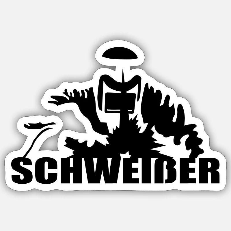 Schweißer - Sticker Größe S (10 x 10 cm) - Mattweiß