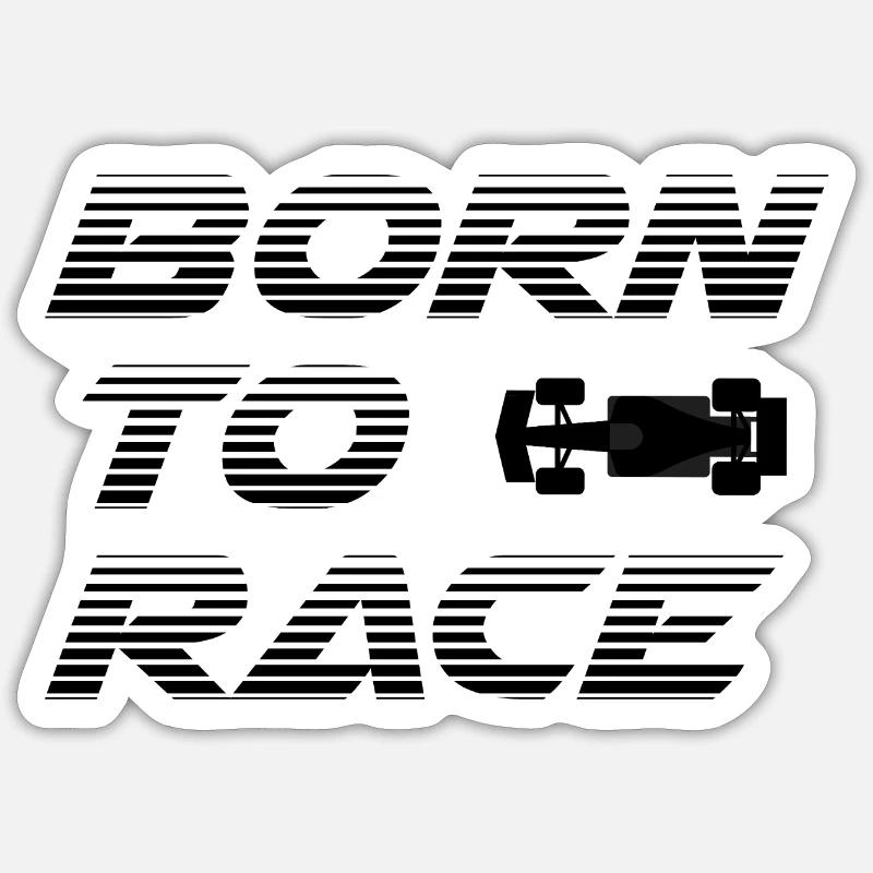 Né pour la course - Sticker taille S (10 x 10 cm) - blanc mat