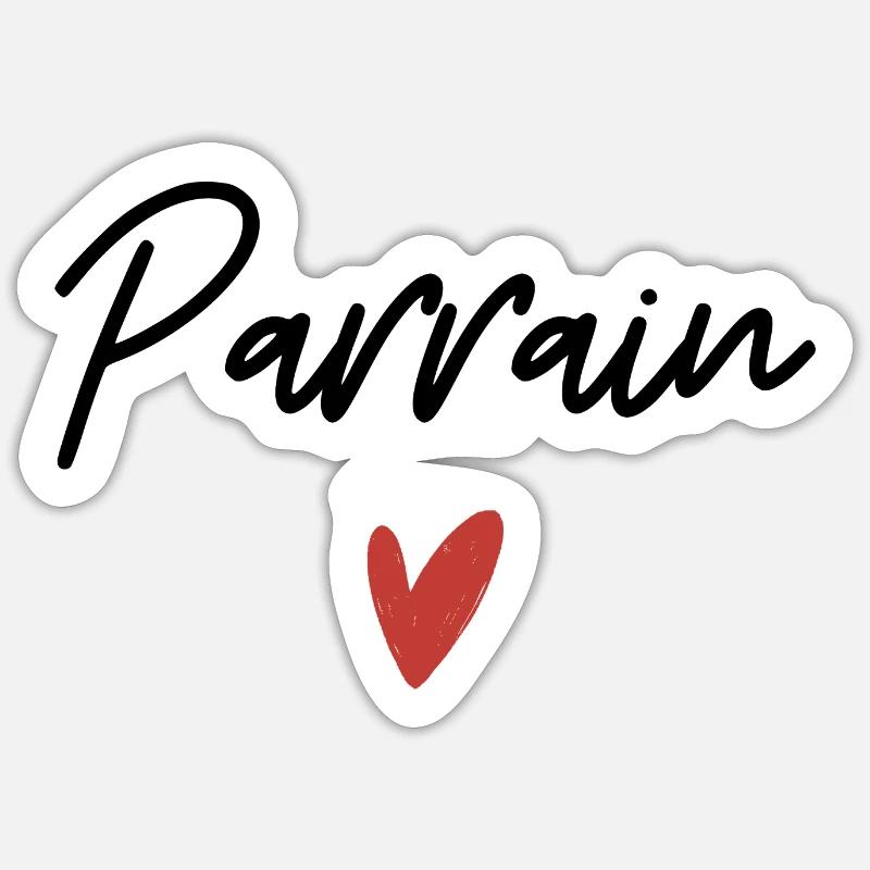Pate Herz Geschenkidee - Sticker Größe S (10 x 10 cm) - Mattweiß