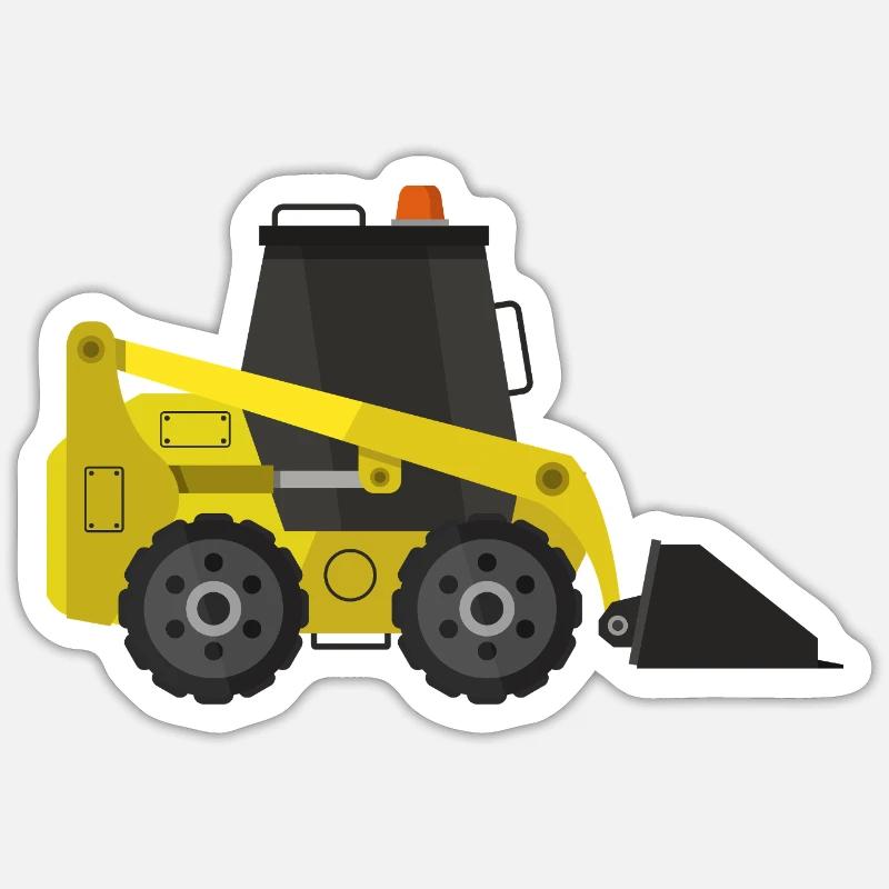 Bagger - Sticker Größe S (10 x 10 cm) - Mattweiß
