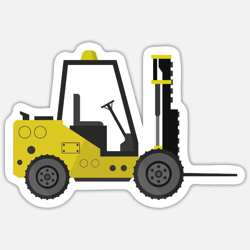 Gabelstapler - Sticker Größe S (10 x 10 cm) - Mattweiß