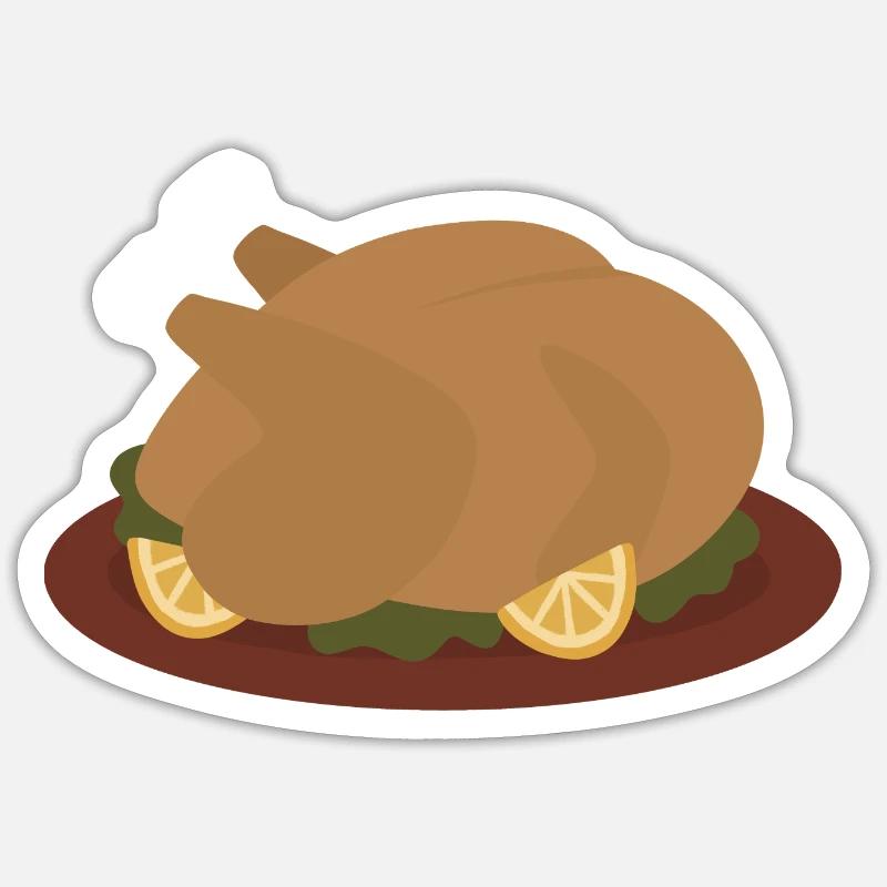 Dinde rôtie avec garnitures de citron Sticker taille S (10 x 10 cm)