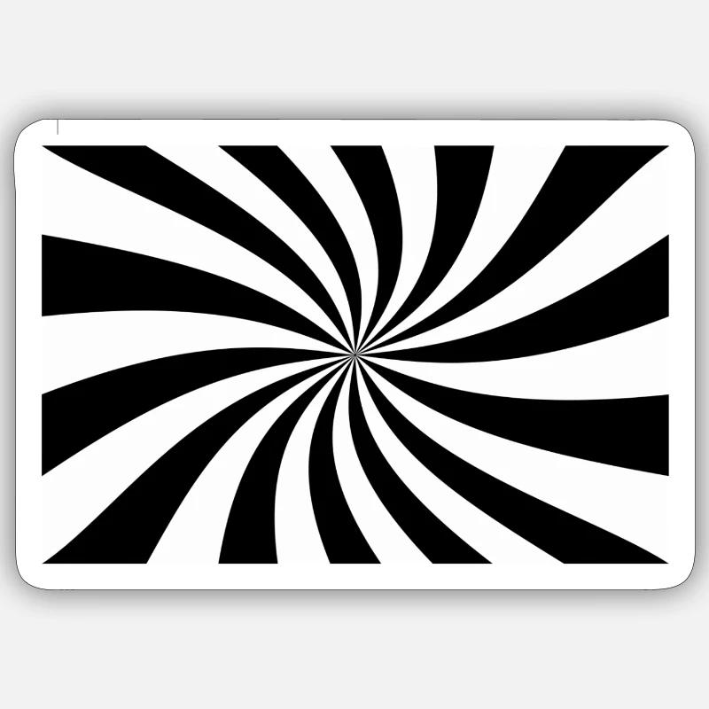Spirale Noir et Blanc hypnotique - Sticker taille S (10 x 10 cm) - blanc mat