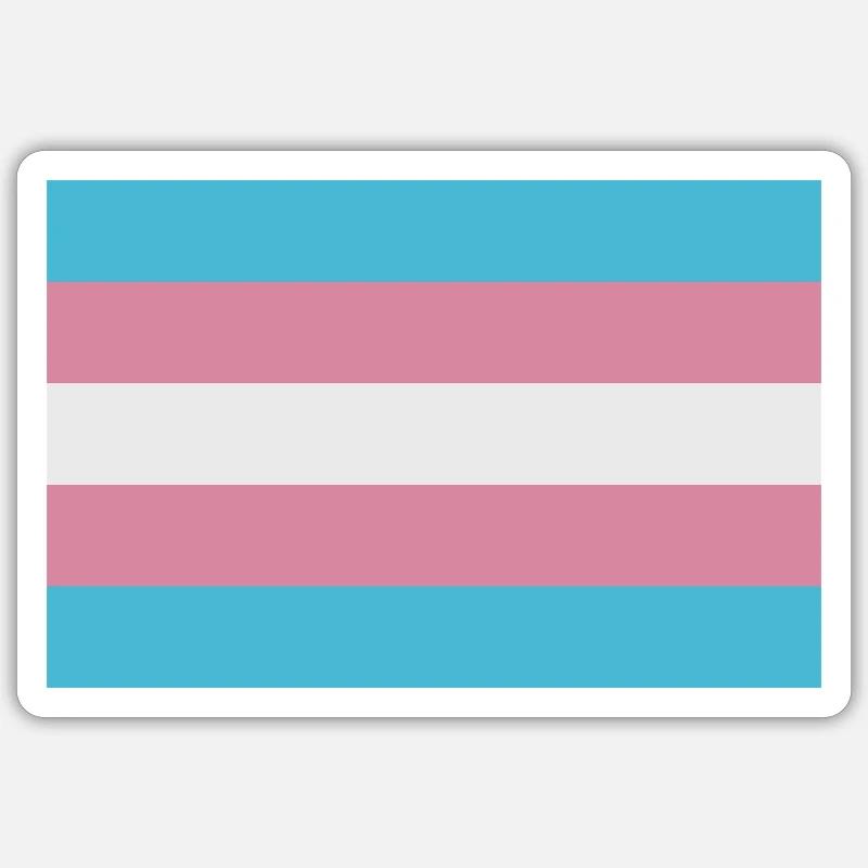 Trans flag - Sticker size S (10 x 10 cm) - white matte