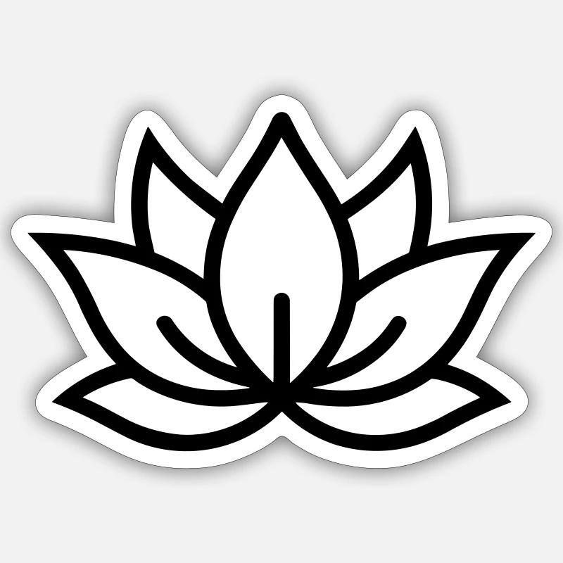 Lotusblüte - Sticker Größe S (10 x 10 cm) - Mattweiß
