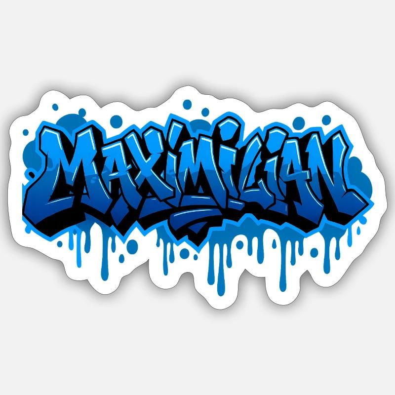 Graffiti MAXIMILIAN Name Gift Ideal Printabl - Sticker size S (10 x 10 cm) - white matte