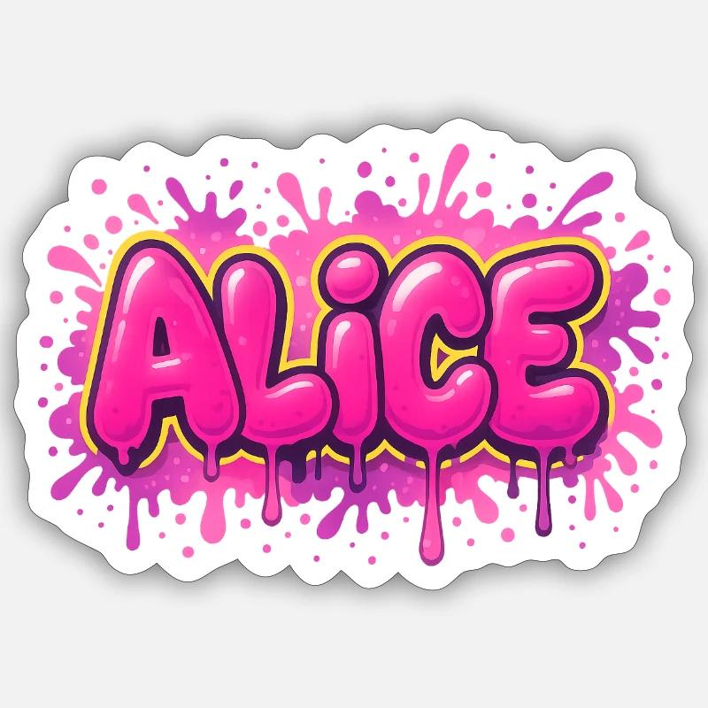 Graffiti ALICE First name, ideal printable gift Sticker size S (10 x 10 cm)