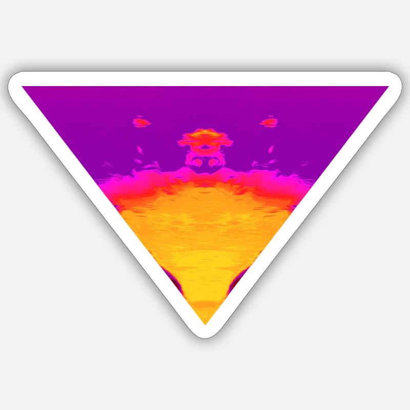 Vortex néon, Cyber Sunset - Sticker taille S (10 x 10 cm) - blanc mat
