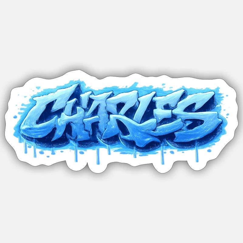 Graffiti Charles Name Gift Ideal Printable Sticker size S (10 x 10 cm)