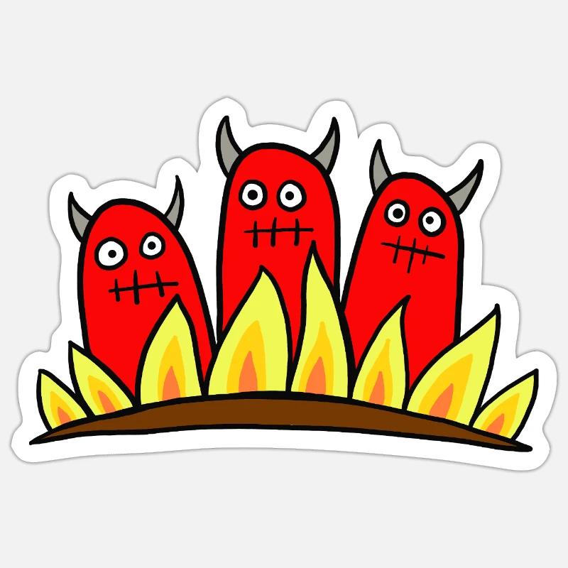 3 Diables Sticker taille S (10 x 10 cm)