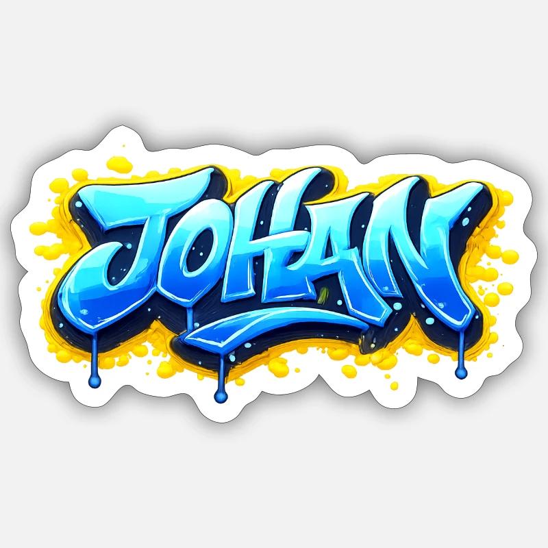 GRAFFITI NAME JOHAN FOR  PERFECT GIFT PRINTABLE  Sticker taille S (10 x 10 cm)