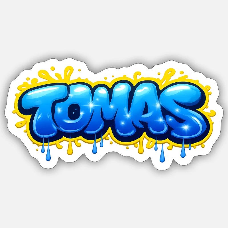 TOMAS GRAFFITI NAME FOR PERFECT GIFT PRINTABLE Sticker size S (10 x 10 cm)