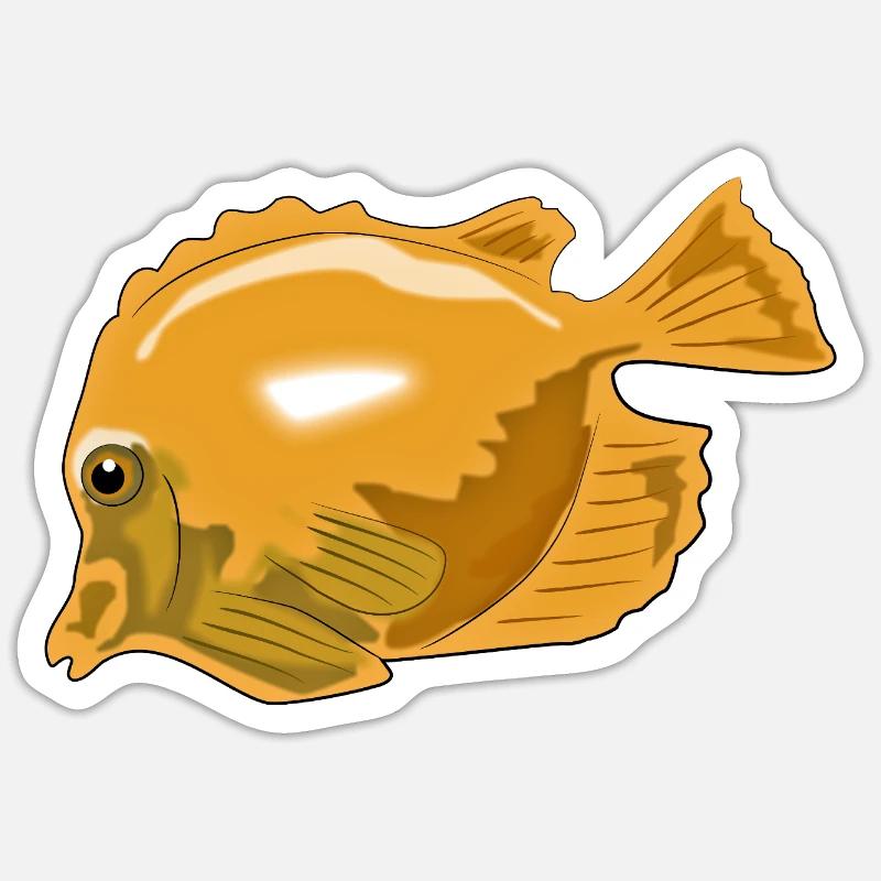 Fisch - Sticker Größe S (10 x 10 cm) - Mattweiß