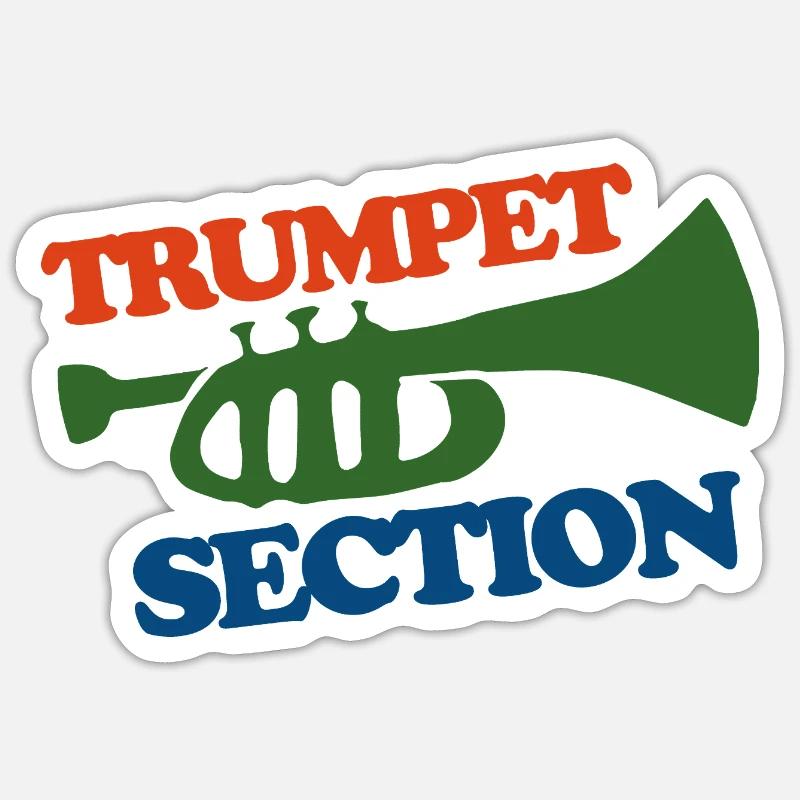 Trumpet Section Logo Tee - Sticker size S (10 x 10 cm) - white matte