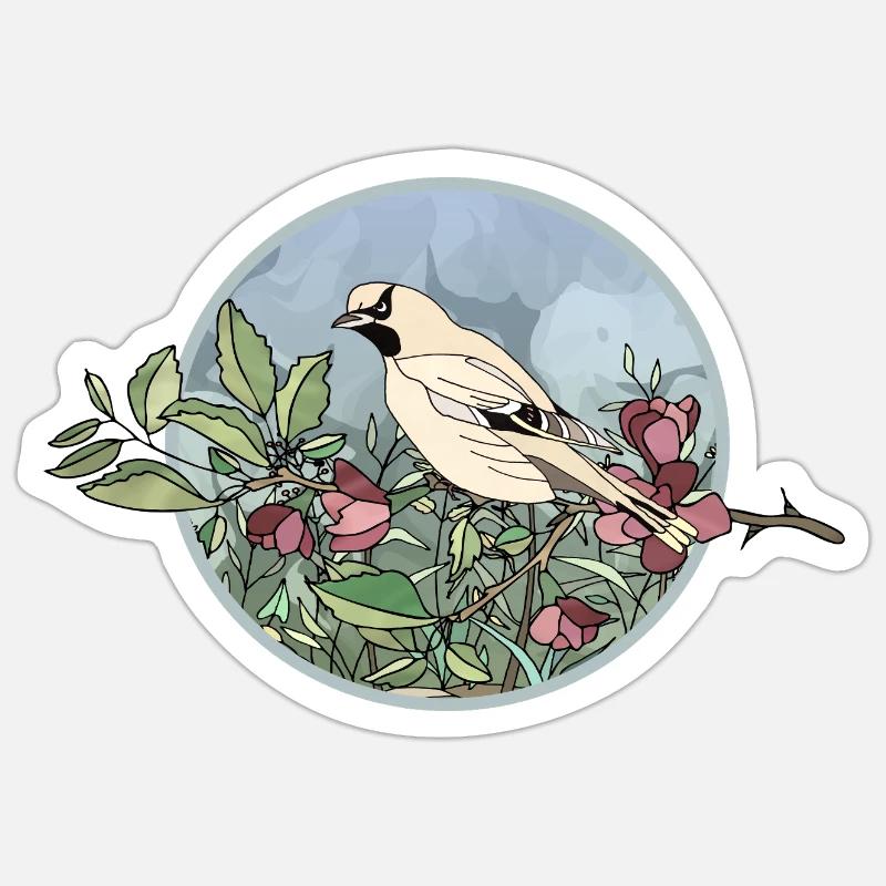 Bunter Vogel - Sticker Größe S (10 x 10 cm) - Mattweiß