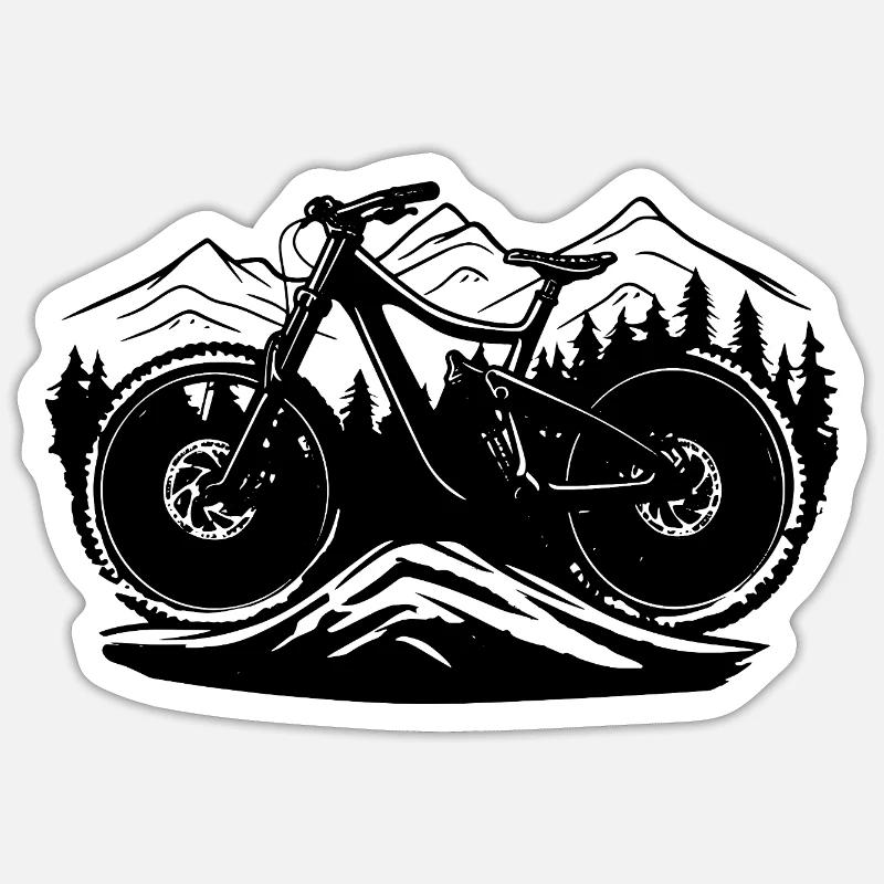 Vtt - Sticker taille S (10 x 10 cm) - blanc mat