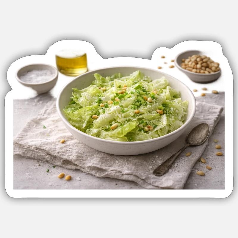 Salad with pine nuts Sticker size S (10 x 10 cm)