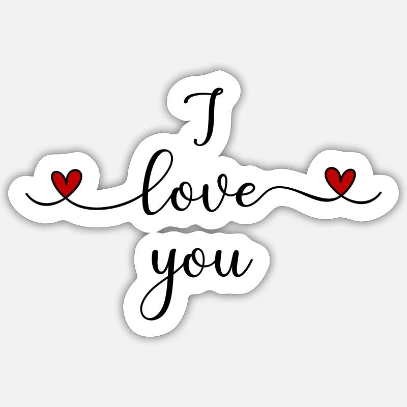 Ich liebe Dich - Sticker Größe S (10 x 10 cm) - Mattweiß