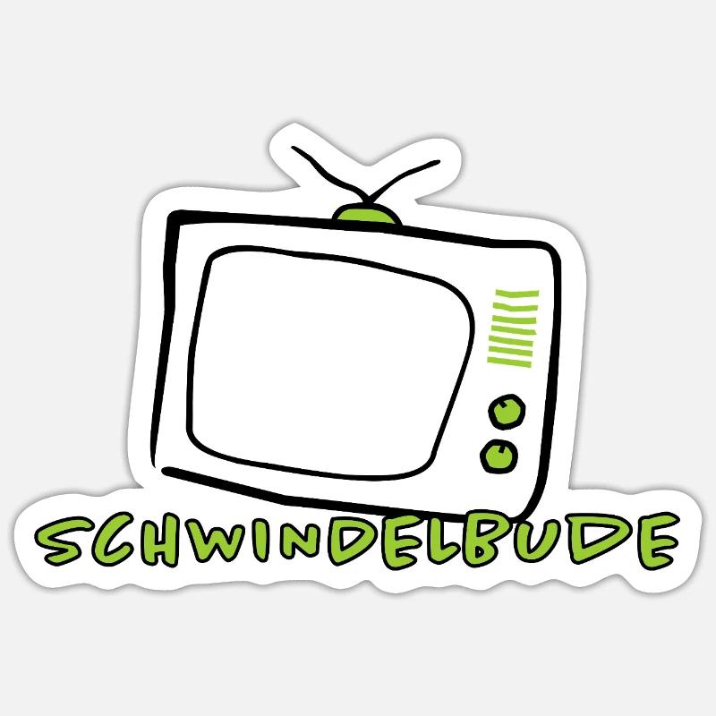 Schwindelbude – Lustiges Humor Statement Design Sticker Größe S (10 x 10 cm)