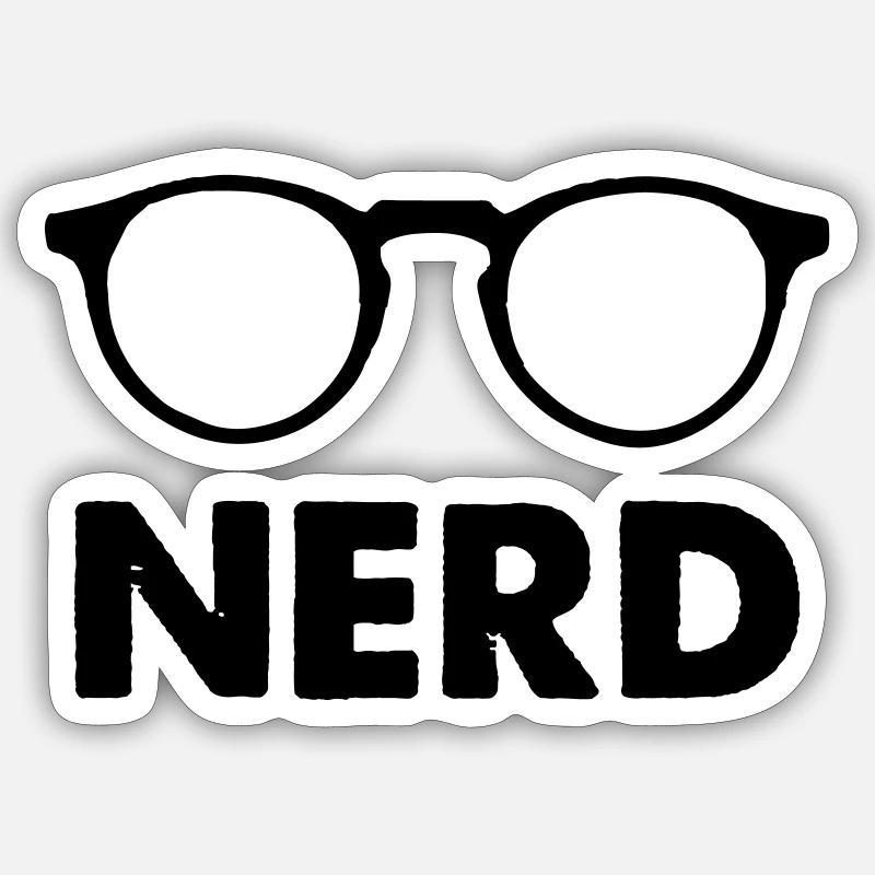Glasses Nerd - Sticker size S (10 x 10 cm) - white matte