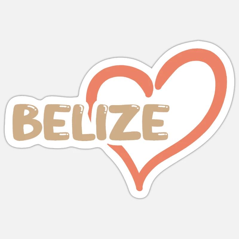 Belize sous le nom de Belize - Sticker taille S (10 x 10 cm) - blanc mat