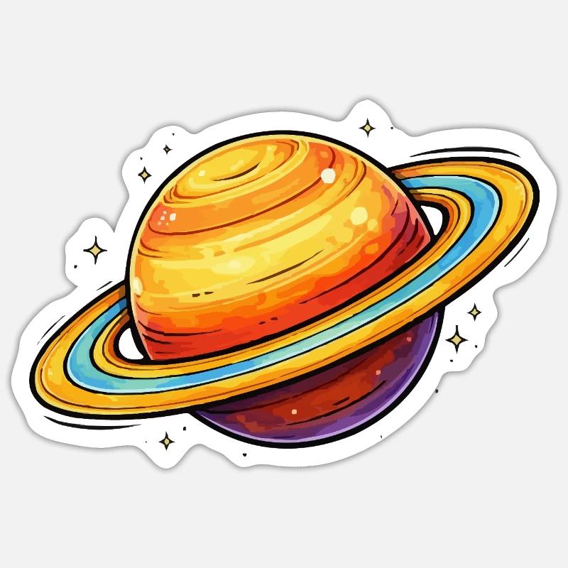 Saturn Planet - Sticker size S (10 x 10 cm) - white matte