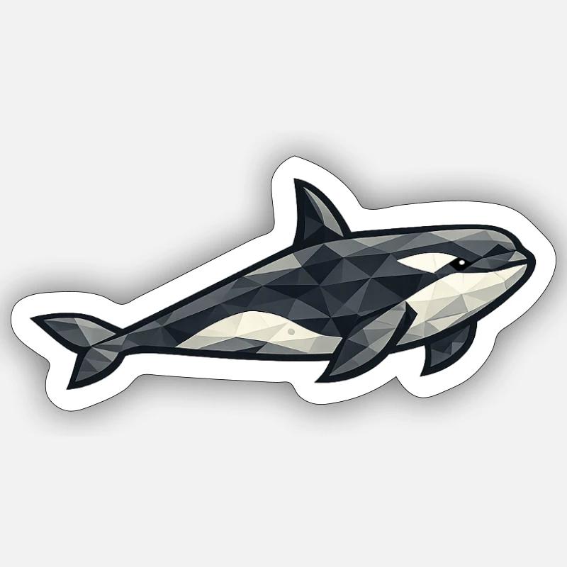 Aarluk – Low Poly – Orca Sticker Größe S (10 x 10 cm)