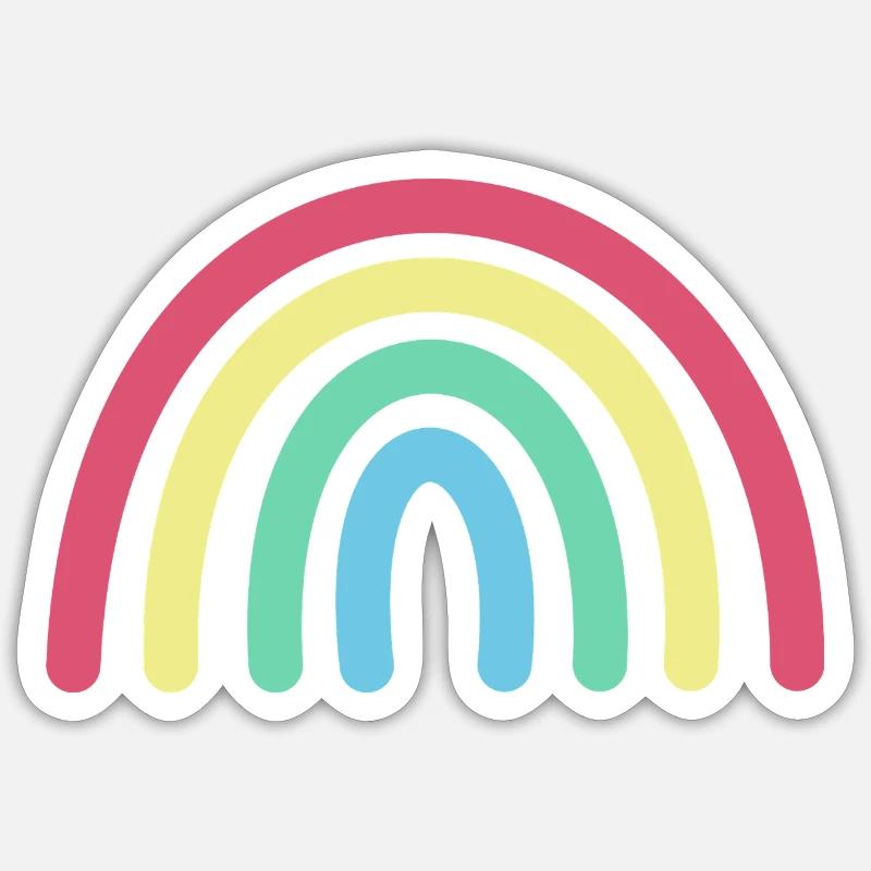 Arc-en-ciel - Sticker taille S (10 x 10 cm) - blanc mat