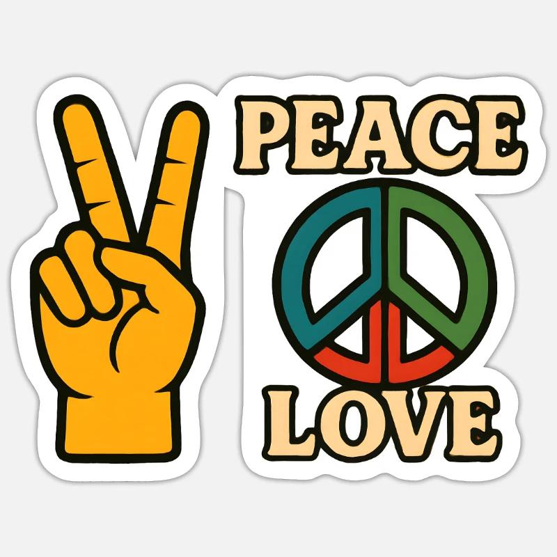 Peace and Love Icon Peace Tee - Sticker size S (10 x 10 cm) - white matte