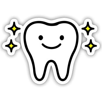 Zahn Niedlich - Sticker Größe S (10 x 10 cm) - Mattweiß - Vorne