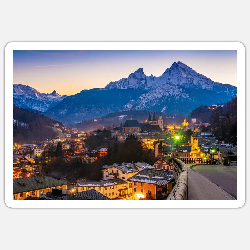 Berchtesgaden with Watzmann Sticker size S (10 x 10 cm)