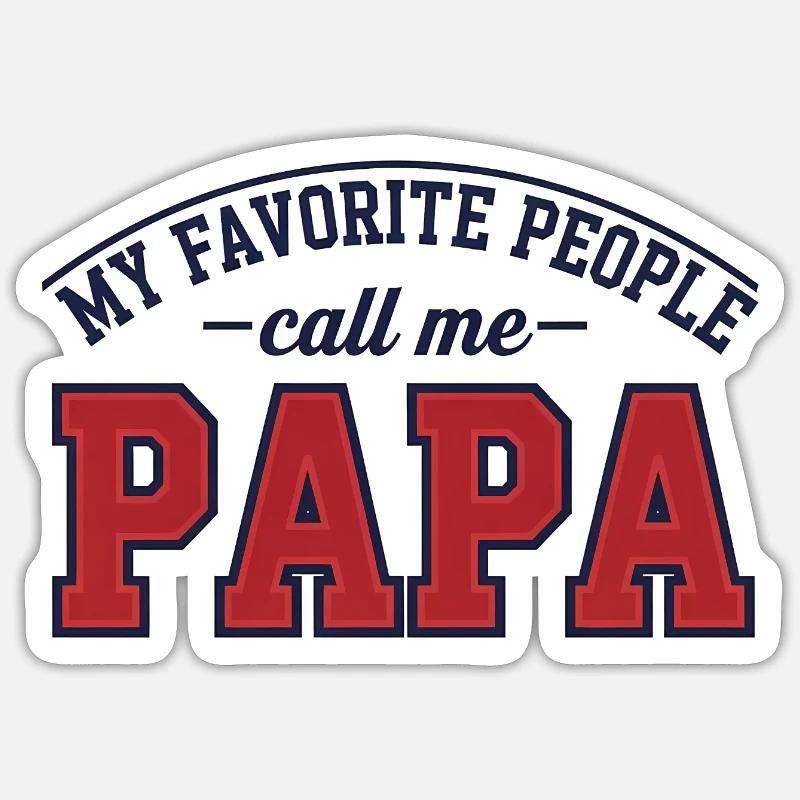 Papa - Sticker taille S (10 x 10 cm) - blanc mat