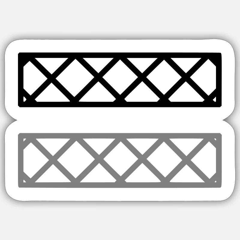 Fence Grid Pattern Frame - Sticker size S (10 x 10 cm) - white matte