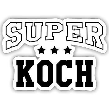 Super cook - Sticker size S (10 x 10 cm) - white matte - Front