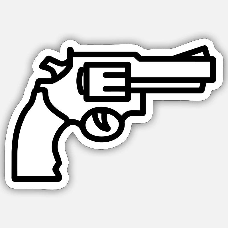 Revolver - Sticker size S (10 x 10 cm) - white matte