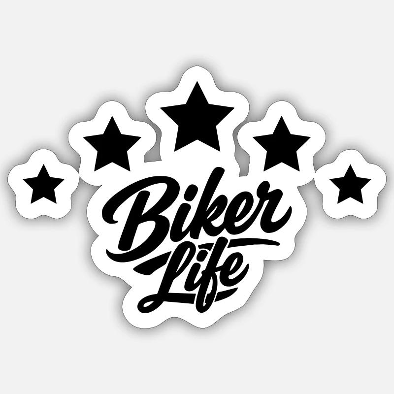 Biker life  - Sticker Größe S (10 x 10 cm) - Mattweiß