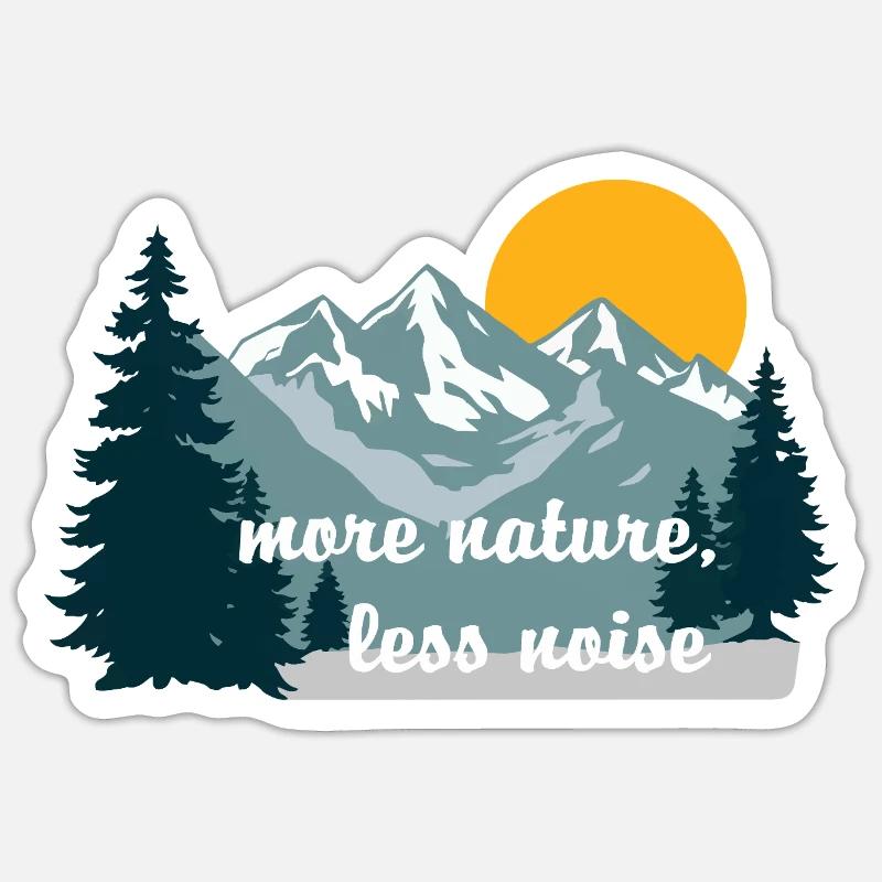Plus de nature Moins de bruit - Sticker taille S (10 x 10 cm) - blanc mat