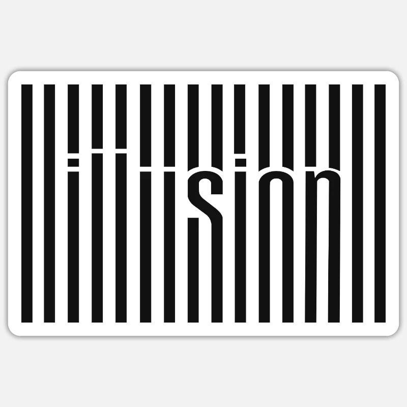 Illusion Barcode Text Art Sticker size S (10 x 10 cm)